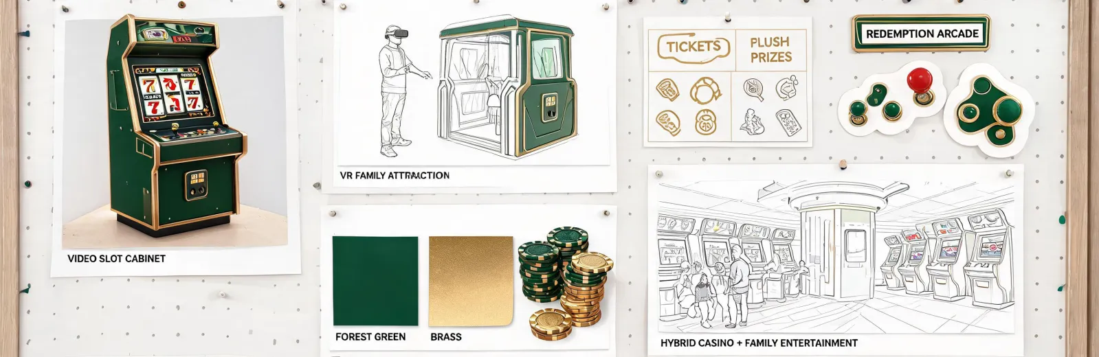 Casino and arcade design mood board